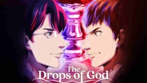 The Drops of God anime key visual showing Tomine Issei and Kanzaki Shizuku