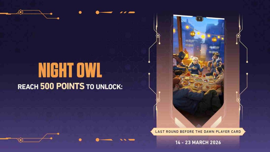 Valorant Night Queue reward, Last Round Before the Dawn Player Card