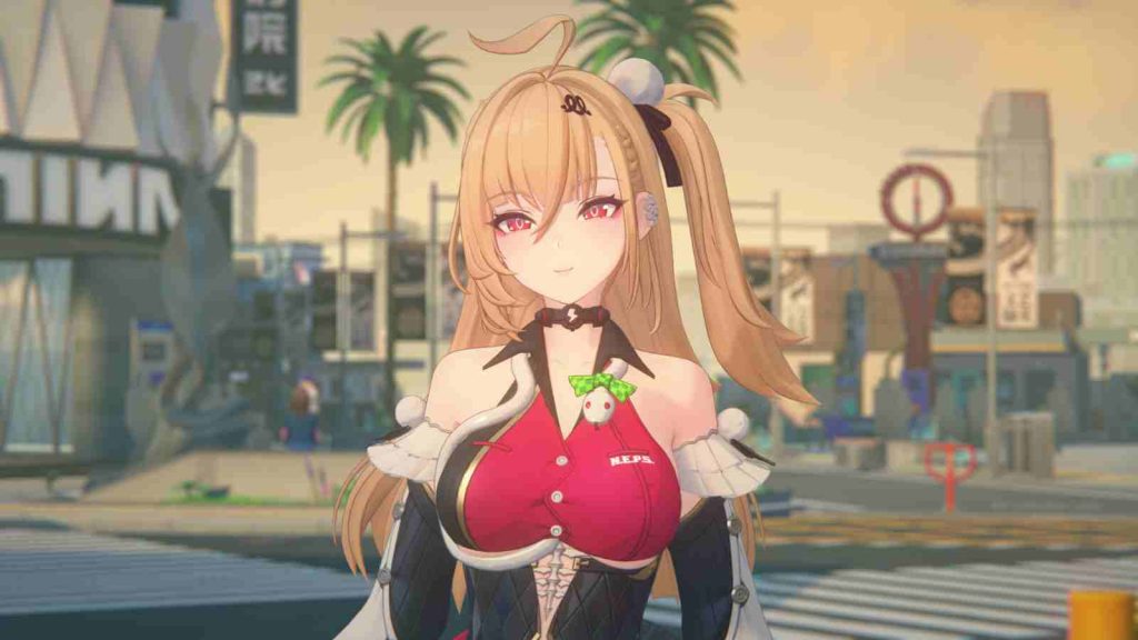 Close up of Cissia in Zenless Zone Zero showing her upper body in official screenshot