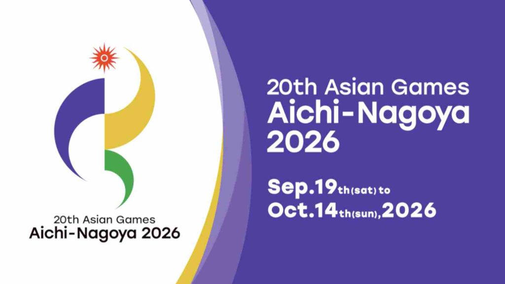 20th Asian Games Aichi-Nagoya 2026 official logo with start and end dates