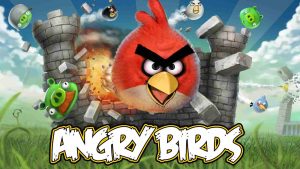 Angry Birds game official key visual showing the birds destroying a castle