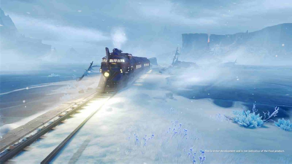 First look at a train in Snezhnaya, official Genshin Impact screenshot