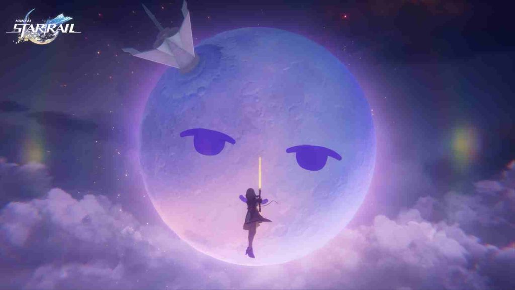 Trailblazer against Aha at Full Moon in official HSR screenshot