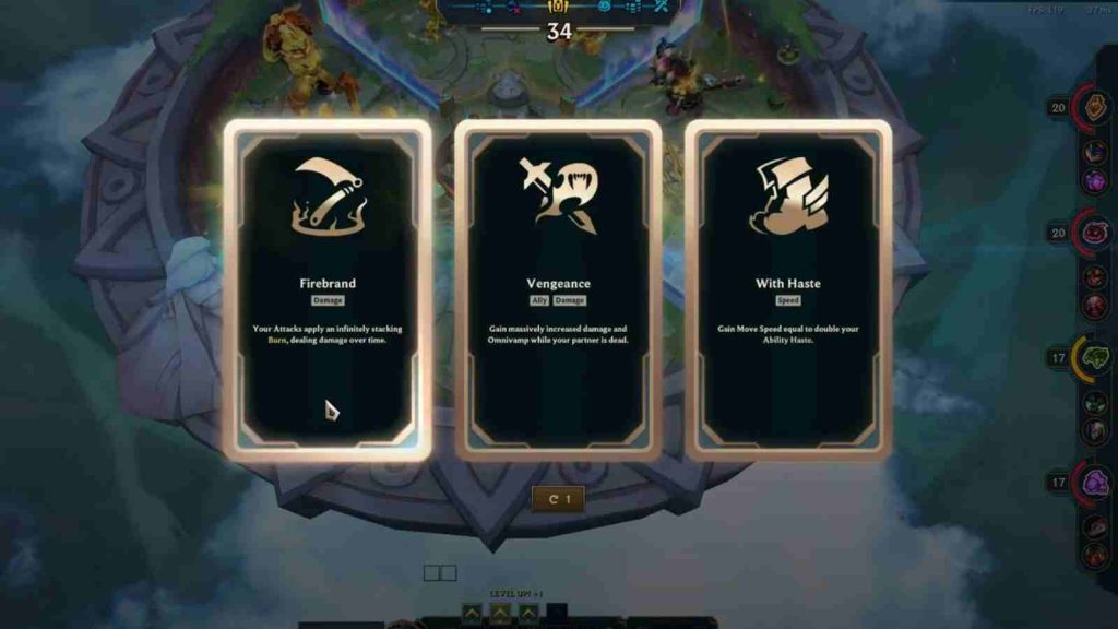 League of Legends Arena mode Augment mechanic example