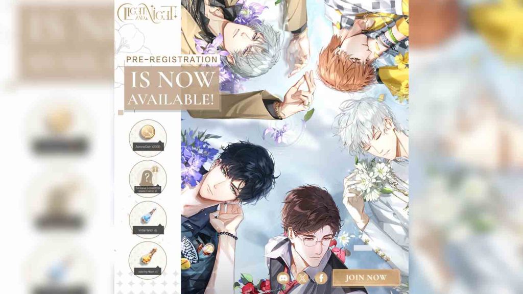 Light and Night pre-registration rewards featuring characters Xiao Yi, Lu Chen, Qi Sili, Zha Lisu, and Xia Mingxing.