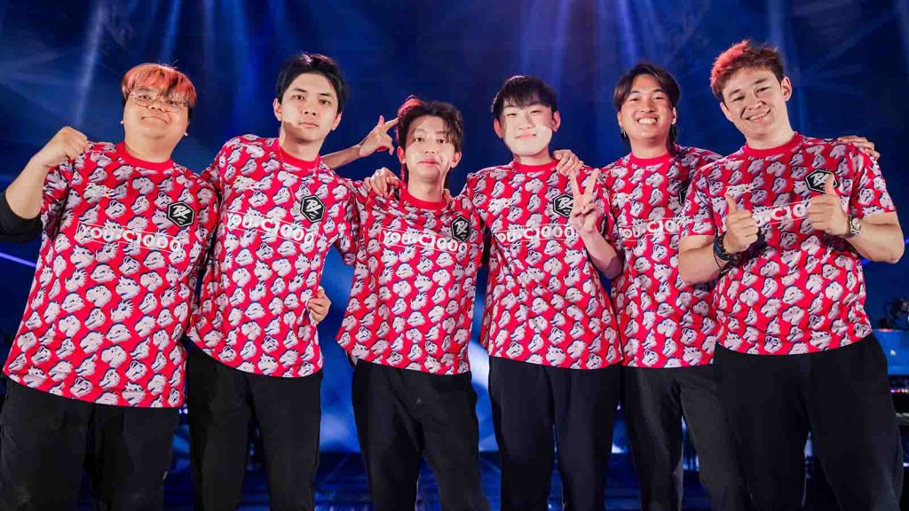 TOKYO, JAPAN - JUNE 20: Paper Rex poses onstage after victory against Edward Gaming at VALORANT Masters Tokyo Brackets Stage at Tipstar Dome Chiba on June 20, 2023 in Tokyo, Japan.