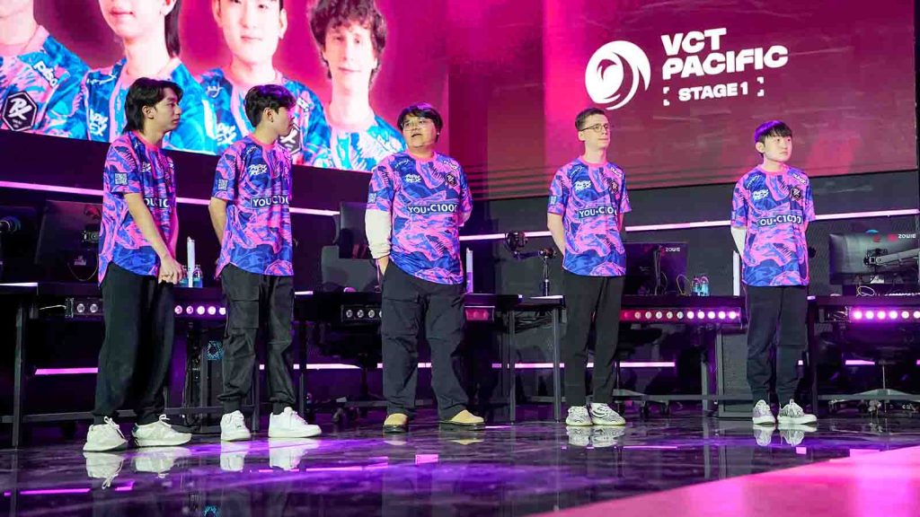 Paper Rex Valorant roster seen on the VCT Pacific Stage 1 Sangam Colosseum in 2024