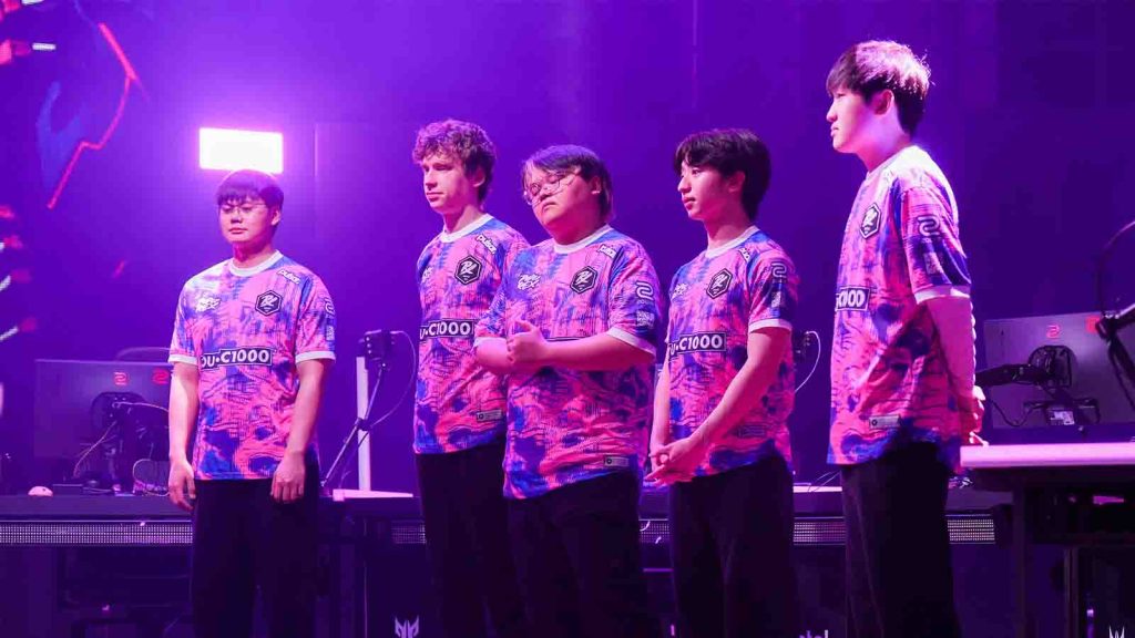 Paper Rex Valorant roster seen in VCT Pacific Stage 1 at Sangam Colosseum in 2025 