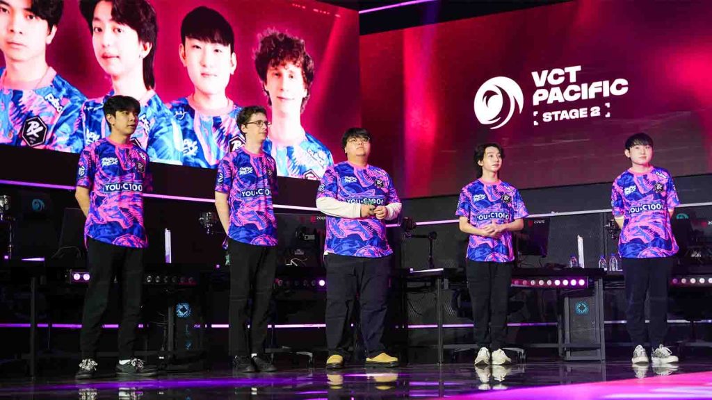 Paper Rex Valorant roster seen on the VCT Pacific Stage 2 Sangam Colosseum in 2024