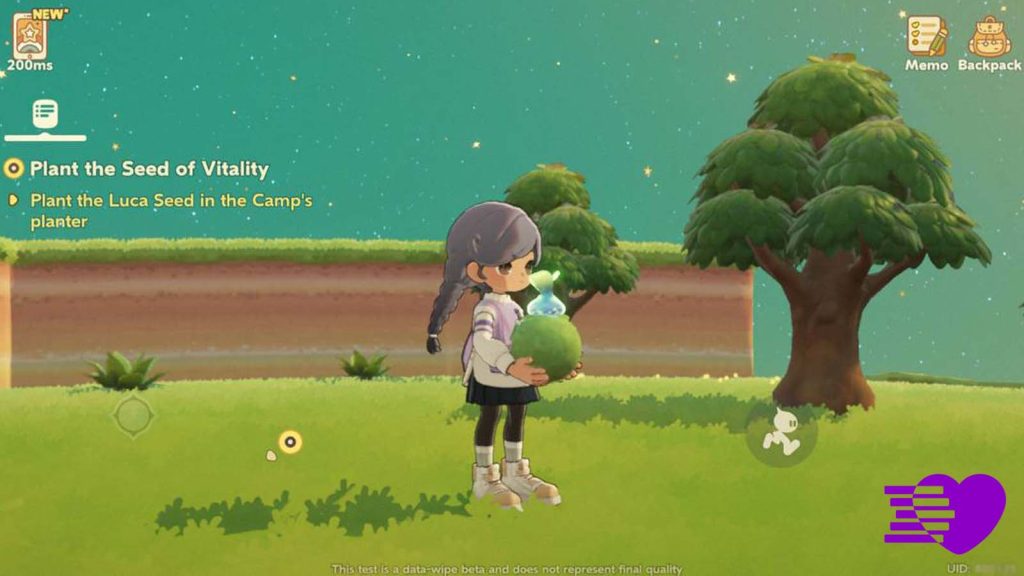 A Planet Tender holding the Seed of Vitality (Luca Seed) in Petit Planet.