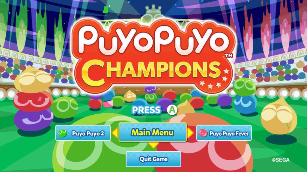 Puyo Puyo Champions main menu