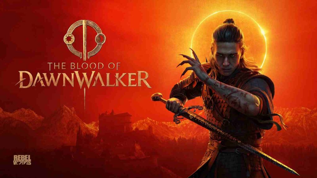 The Blood of Dawnwalker key visual featuring half-human half-vampire Coen posing in a stance