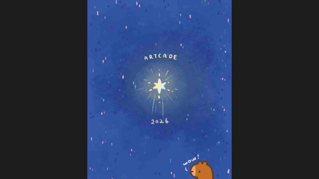 Artcade 2026 key visual showing a glowing star