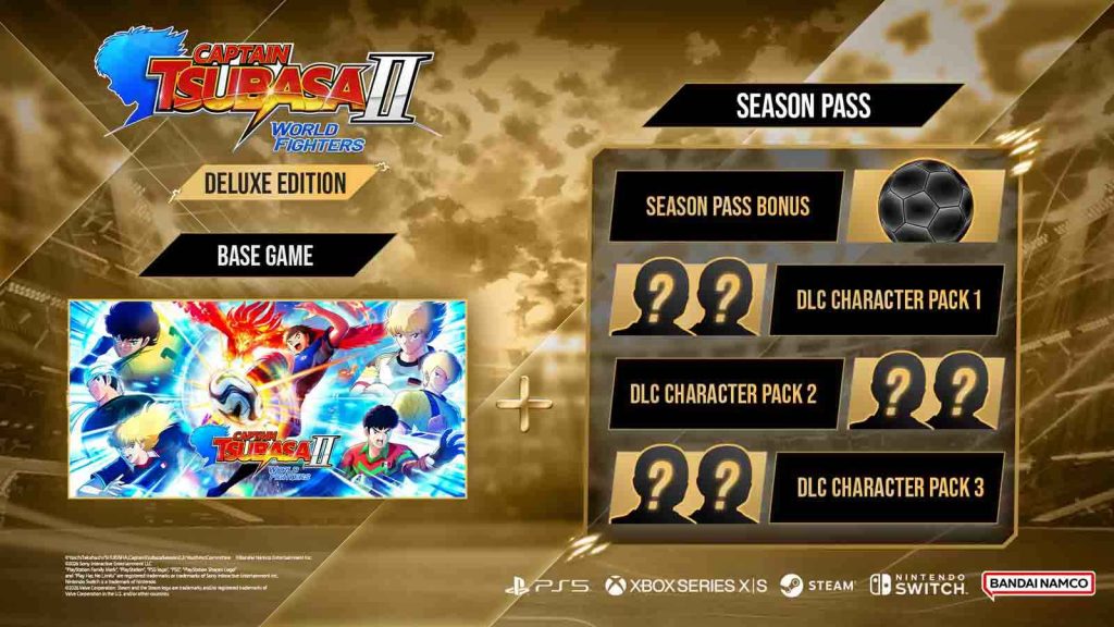 The cover of the Captain Tsubasa 2: World Fighters game alongside the inclusions of the season pass.