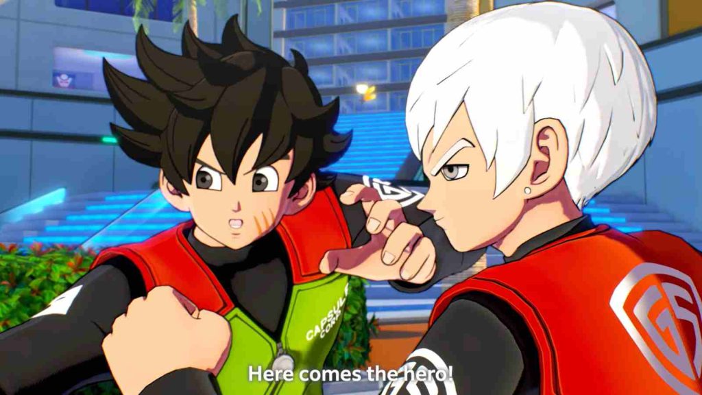 Brett and his white-haired hero partner getting ready to jump into the action in Dragon Ball Xenoverse 3 Age 1000 trailer