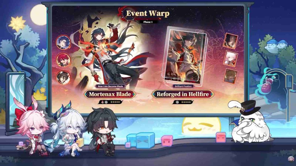Honkai Star Rail 4.3 banners phase 1 featuring 5-stare Fire character Mortenax Blade