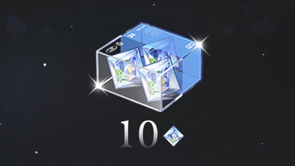 Ten Polaris in Night and Light showing a glass case box filled with diamonds.