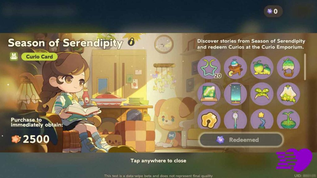 Curio Card in Petit Planet featuring "Season of Serendipity."