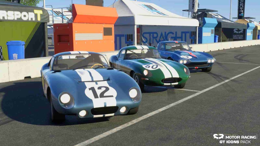 Project Motor Racing GT Icons pack DLC GT 60 class cars which features timeless racers: the 1965 Chevrolet Corvette Grand Sport, the 1964 Shelby Daytona Coupe, and the 1965 Jaguar E-Type Lightweight.