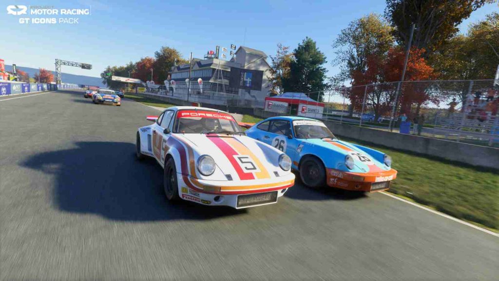1974 Porsche 911 Carrera RSR 3.0 racing on the track in official Project Motor Racing GT Icons pack DLC screenshot
