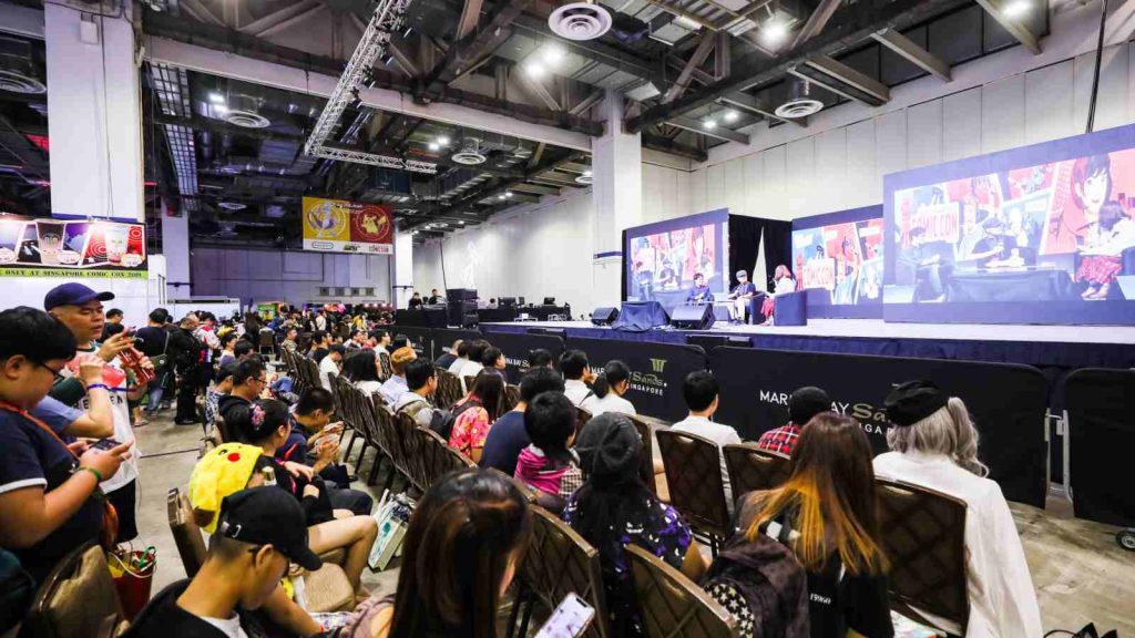 Special guest artist speaking on stage at Singapore Comic Con 2024