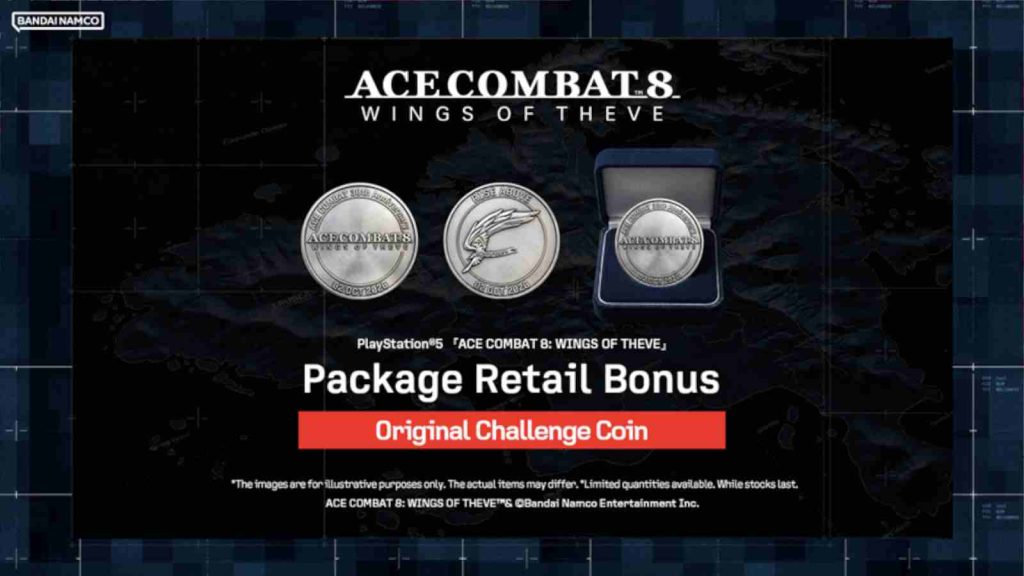 Challenge Coin is a Ace Comat 8 retail package bonus for PlayStation 5 