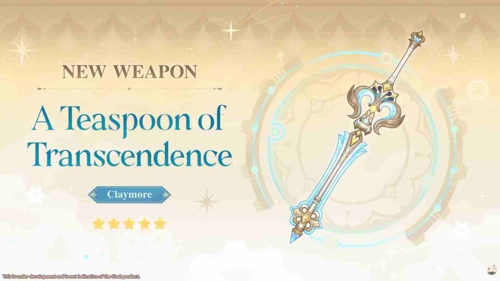 Sandrone's best-in-slot weapon, 5-star Claymore, A Teaspoon of Transcendence 
