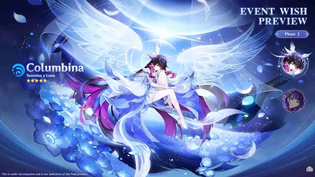 Genshin Impact version 6.7 banner phase 2 featuring 5-star character Columbina