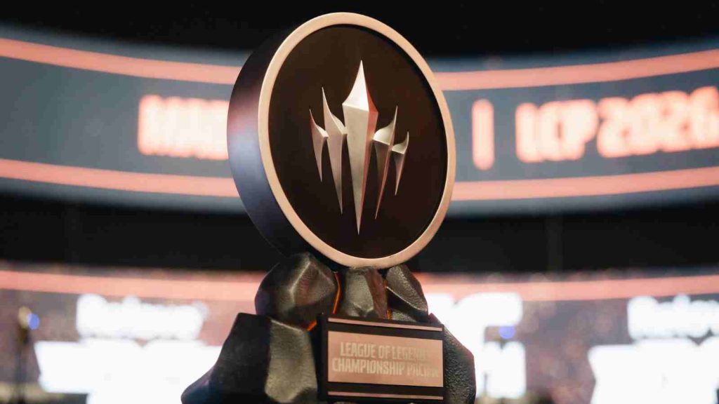 LCP 2026 Split 2 Championship trophy showing LCP logo