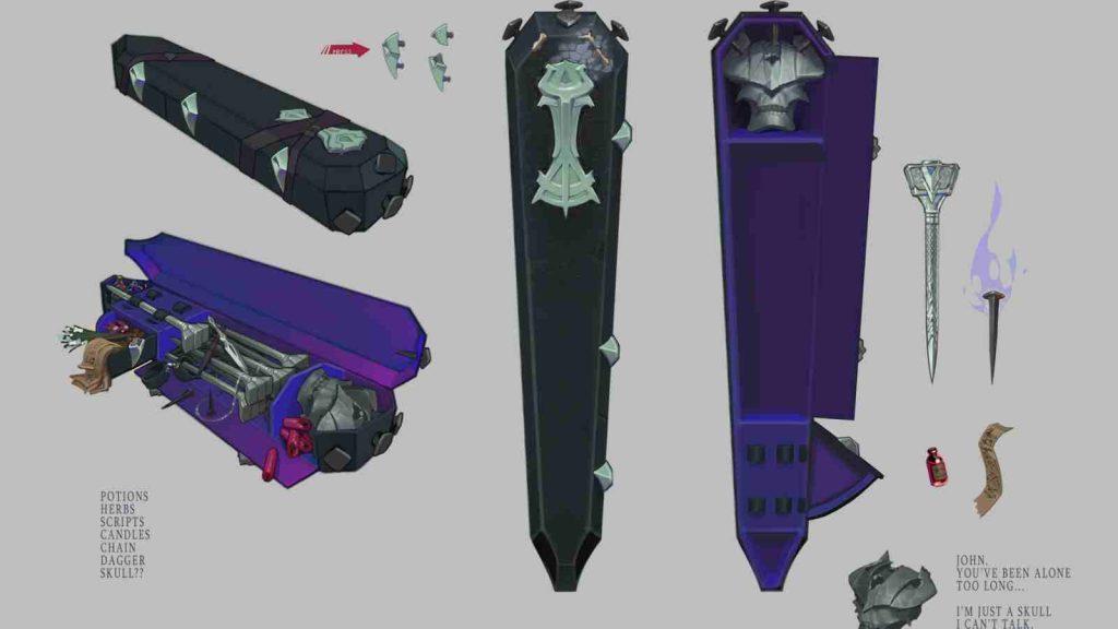 League of Legends champion Locke's coffin design concept art
