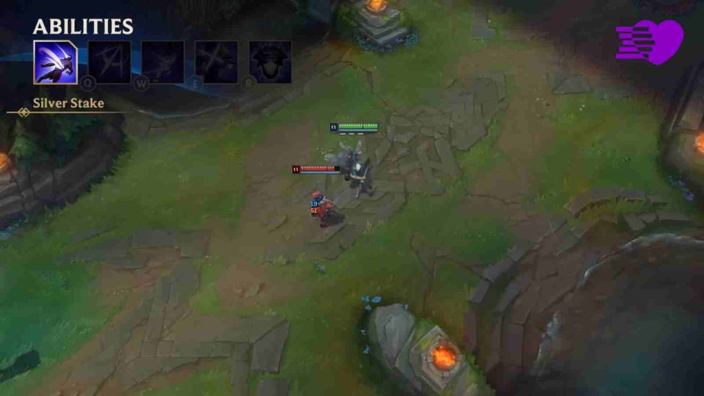 Locke basic attack animation triggering his passive, Silver Stake, in official gameplay screenshot