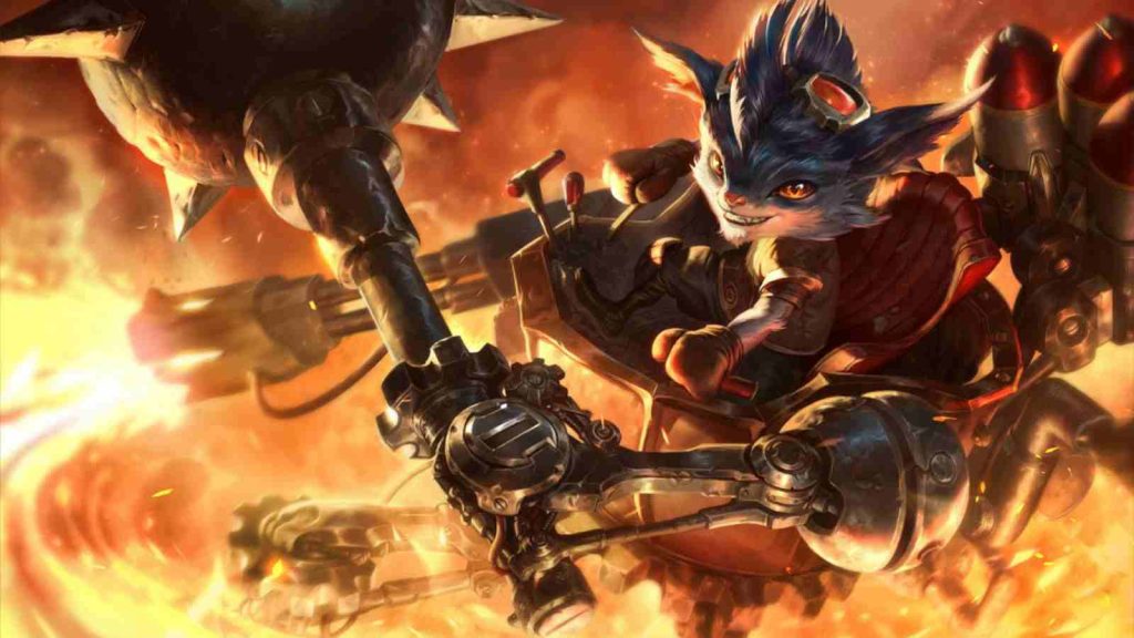 League of Legends AP champion Rumble base splashart