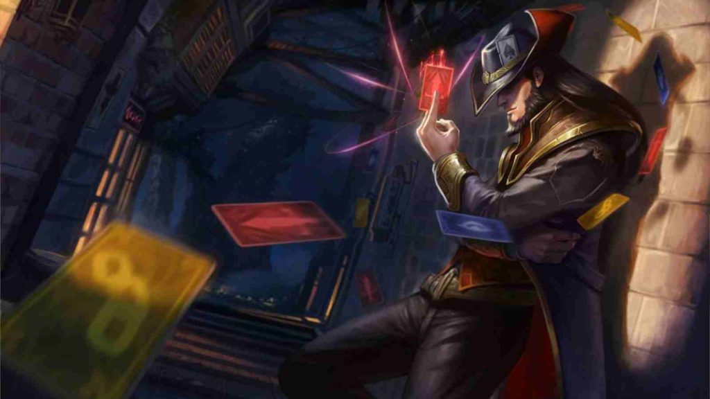League of Legends mid lane champion Twisted Fate base splashart