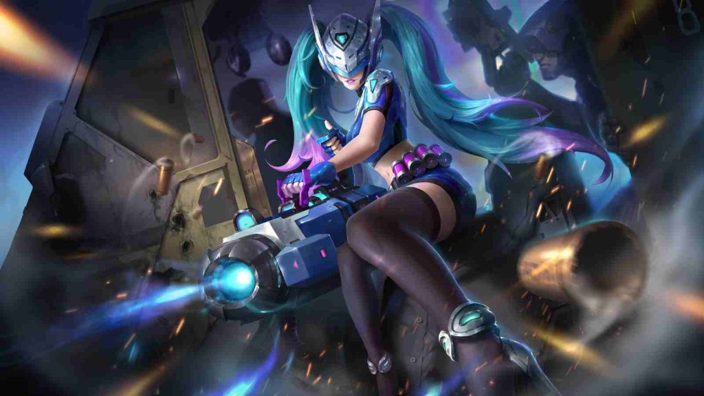 Mobile Legends Layla Blue Spectre skin splashart official wallpaper