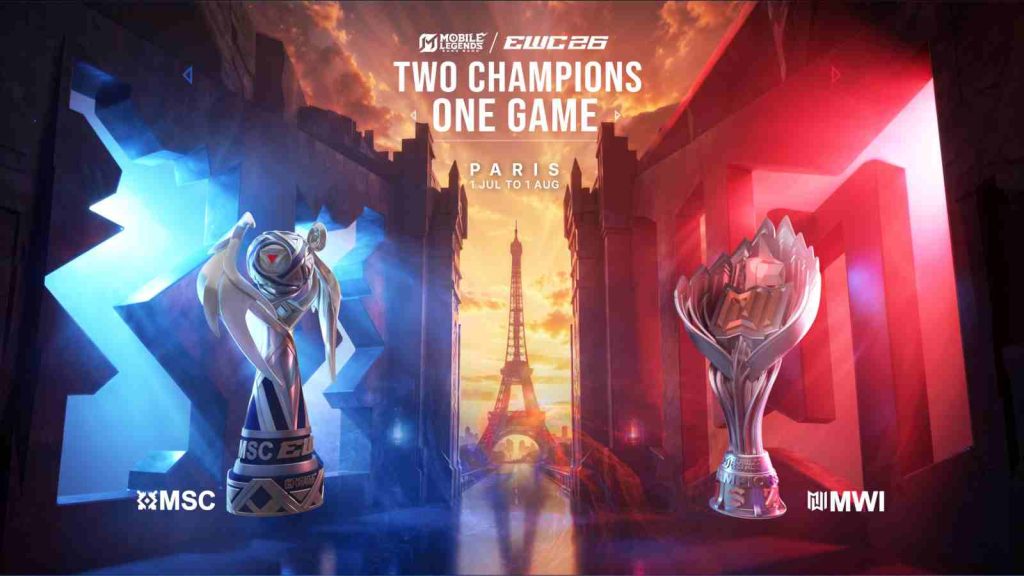 Key visual for MLBB Mid Season Cup 2026 which is part of EWC 2026 held in Paris