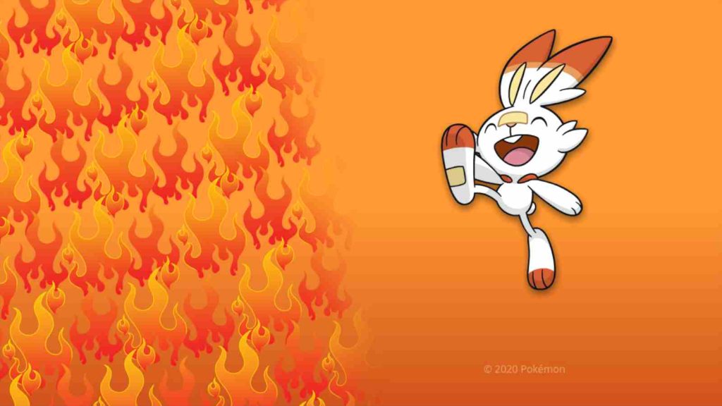 Fire Pokemon Scorbunny official wallpaper