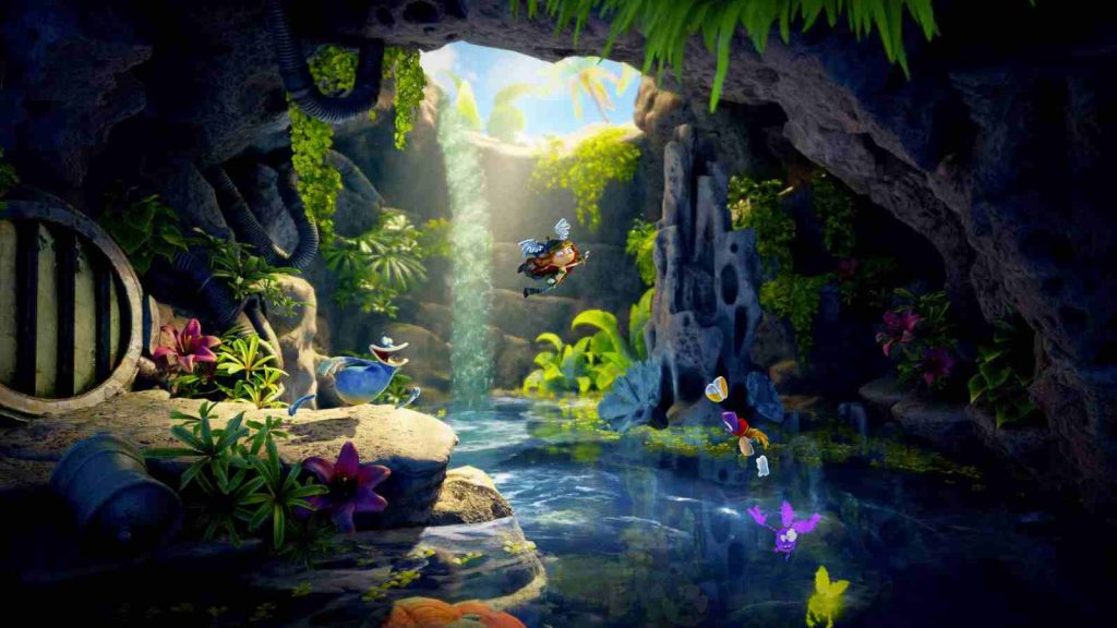 Rayman Legends Retold official screenshot of river running through cave 