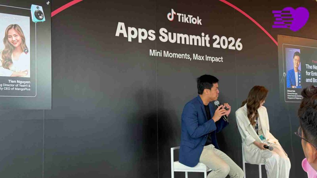 TikTok App Summit 2026 fireside chat with host Zhiwei Sok and guest speaker Tien Nguyen, Managing Director of YeaH1 and Deputy CEO of MangoPlus