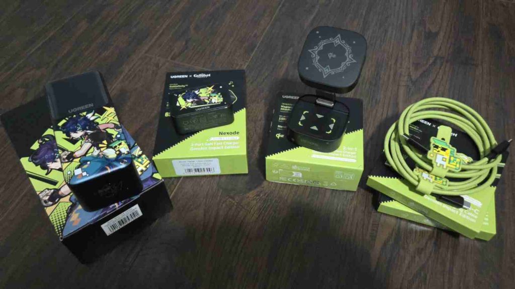 nbit404's photograph of displayed Genshin Impact x UGREEN Kinich collection that they received