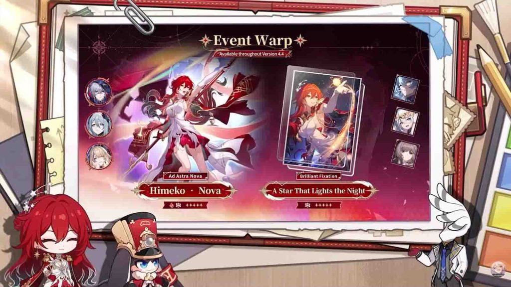 Honkai Star Rail 4.4 banners phase 1 featuring 5-stare Fire character Himeko Nova.