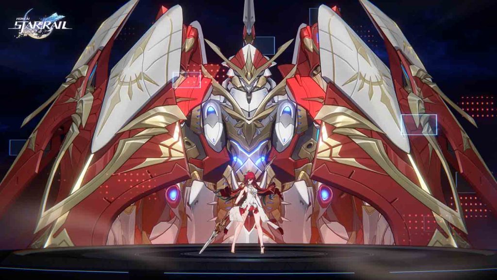 Himeko Nova standing in front of Starblazer in Honkai Star Rail version 4.4.