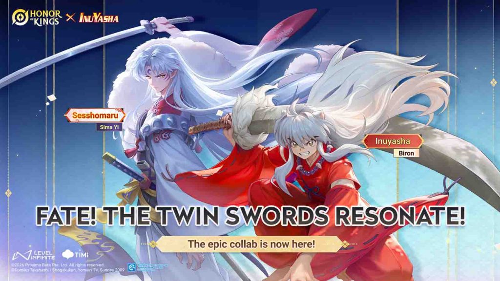 The Inuyasha skins in Honor of Kings showing anime characters Inuyasha and Sesshoumaru together.