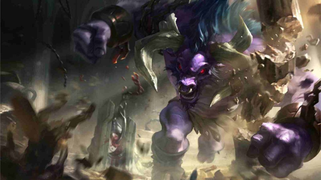 LoL support melee champion Alistar splashart official wallpaper