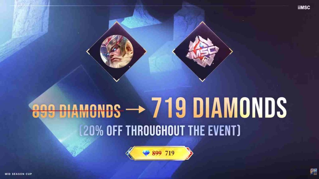 MSC Pass 2026 offering discount on Baxia skin with 20% off priced at 719 Diamonds