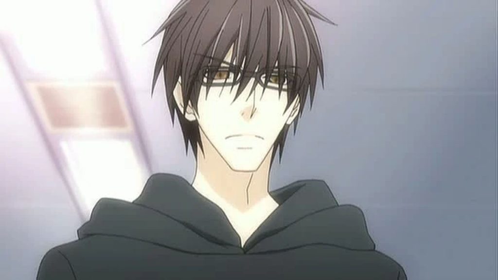 Masamune Takano wearing a pair of glasses and a black hoodie in Sekai Ichi Hatsukoi - World's Greatest First Love anime series.