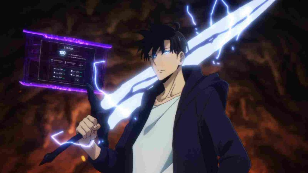 Jinwoo reaching Level 100 in Solo Leveling anime season 2 episode 13