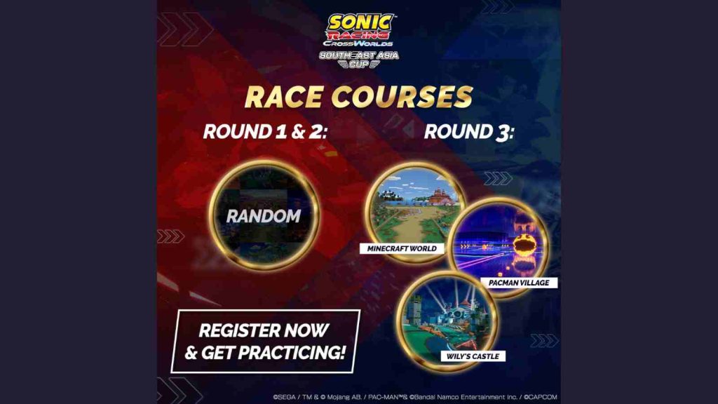 Sonic Racing CrossWorlds SEA Cup race courses