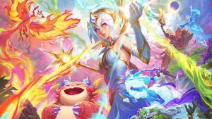 Teamfight Tactics Enchanted Wilds key visual featuring Elemental Lux