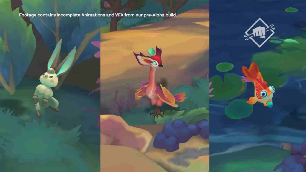 Three types of wisps - bunny, deer, and goldfish in TFT Enchanted Wilds set
