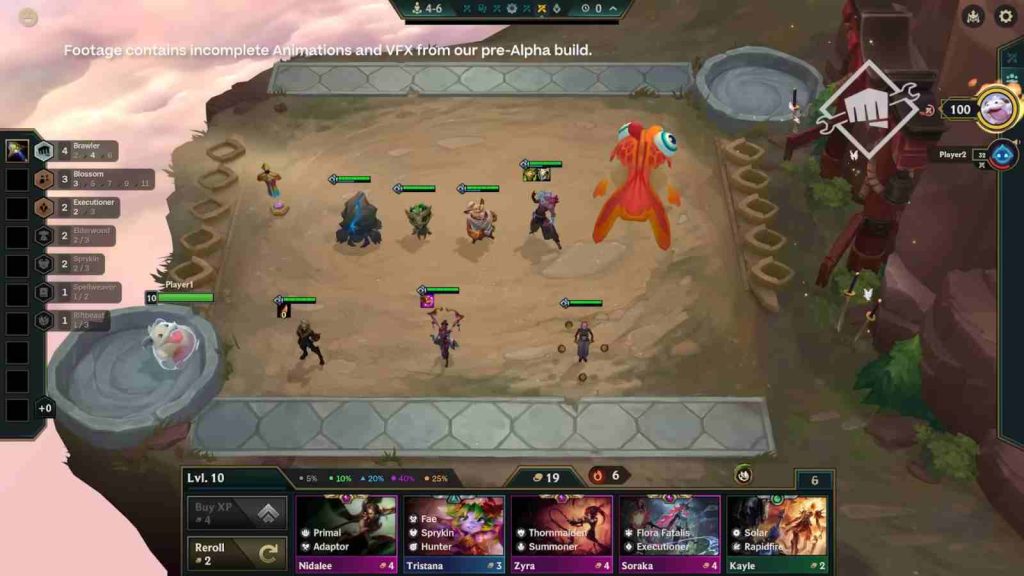 Orange goldfish wisp showing up on the board in TFT Enchanted Wilds Set mechanic wisps explainer by Riot Games
